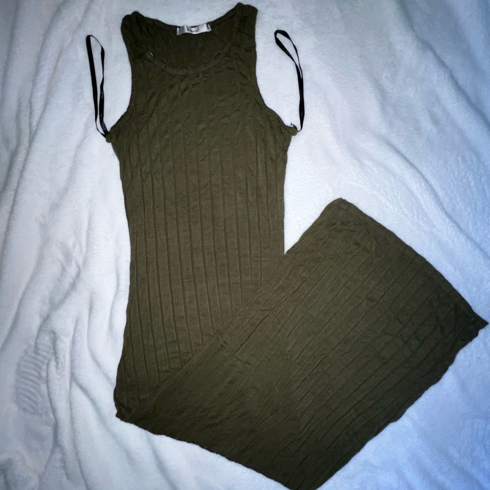 Papaya dark green midi/maxi tight dress